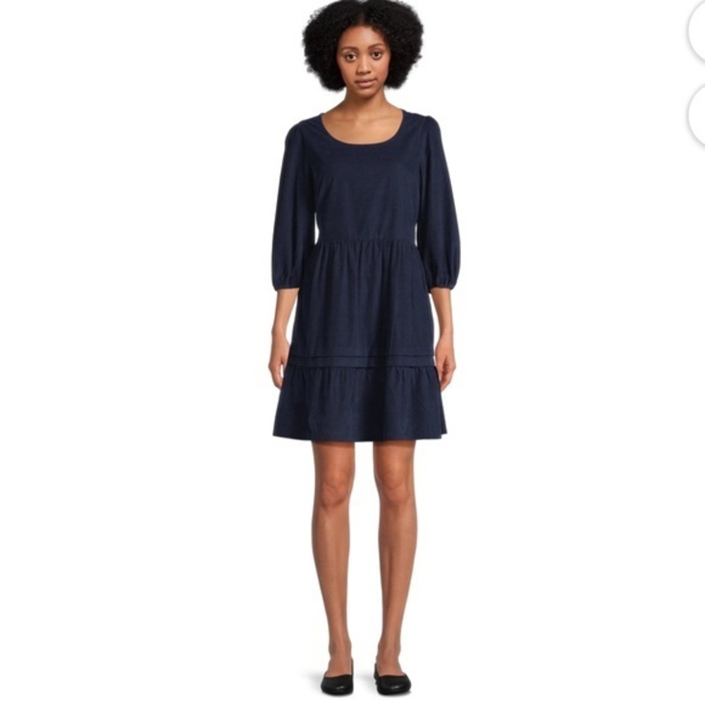 Time and Tru NWT Women's Corduroy Dress with 3/4-Length Sleeves Large